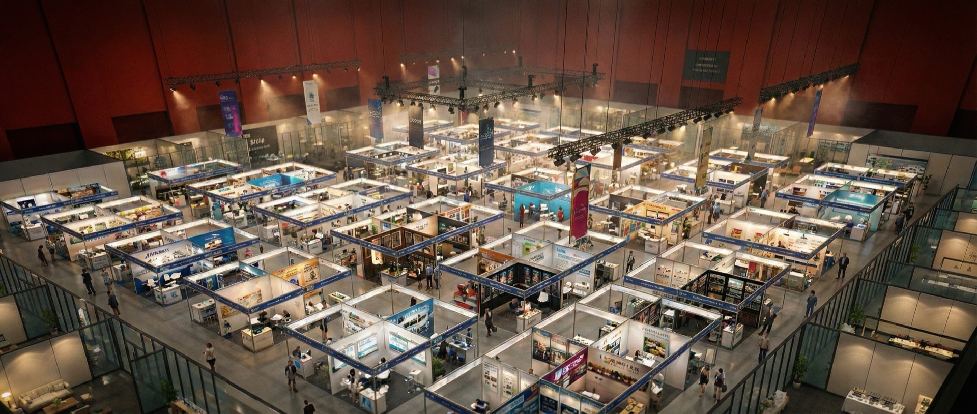 Exhibition floor configured inside the main hall